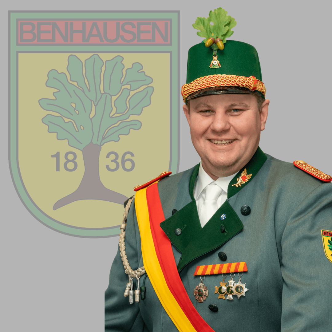 Oberleutnant der West-Kompanie im Schützenverein Benhausen e.V. Daniel Wellen.