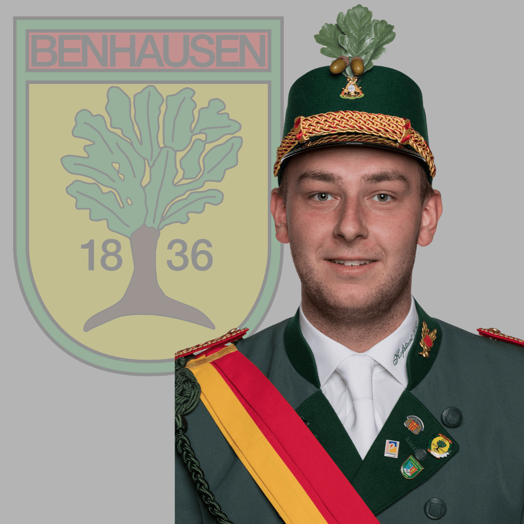 Fahnenoffizier der West-Kompanie im Schützenverein Benhausen e.V. Marius Driller.